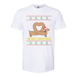 Funny Dachshund Ugly Christmas Dog Gift Softstyle CVC T-Shirt