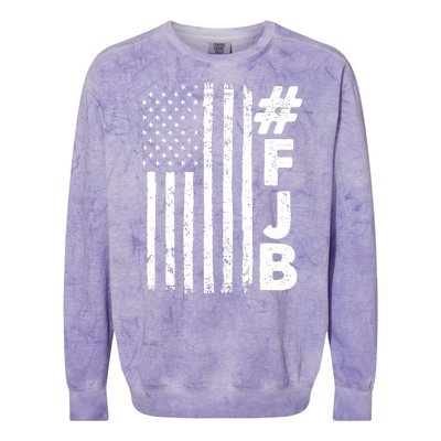 #FJB Distressed USA American Flag Colorblast Crewneck Sweatshirt