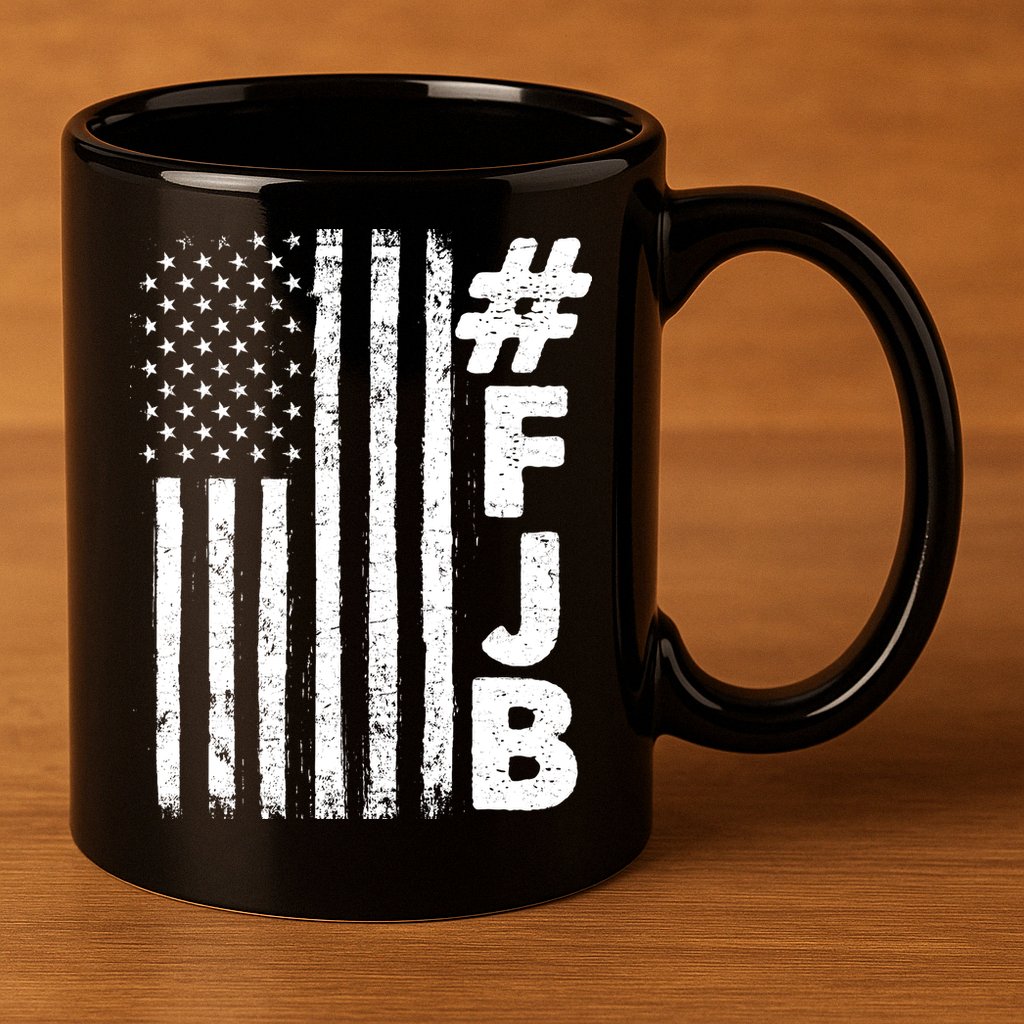 #FJB Distressed USA American Flag 11oz C Handle Ceramic Mug