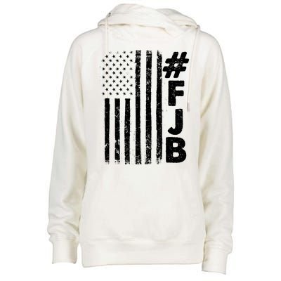 #FJB Distressed USA American Flag Womens Funnel Neck Pullover Hood