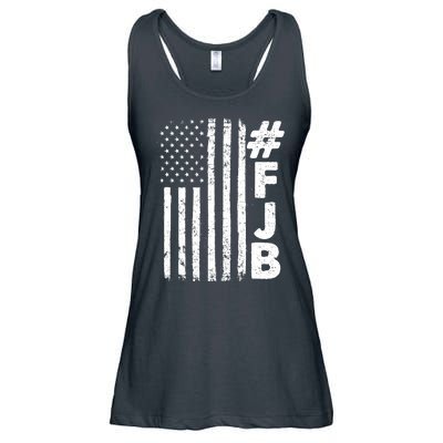 #FJB Distressed USA American Flag Ladies Essential Flowy Tank