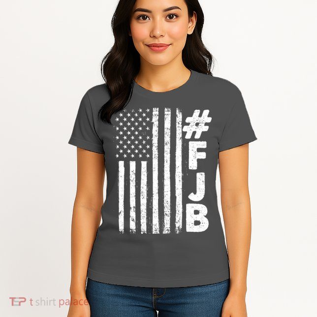 #FJB Distressed USA American Flag Womens T-Shirt