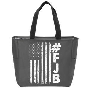 #FJB Distressed USA American Flag Zip Tote Bag