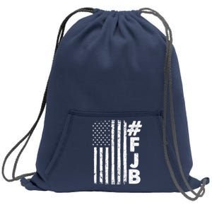 #FJB Distressed USA American Flag Sweatshirt Cinch Pack Bag