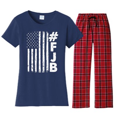 #FJB Distressed USA American Flag Women's Flannel Pajama Set