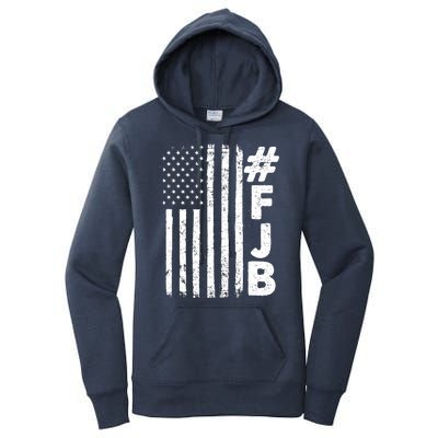 #FJB Distressed USA American Flag Women's Pullover Hoodie