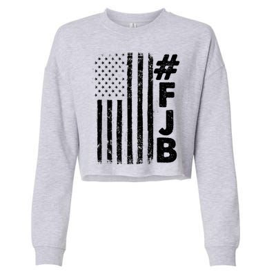 #FJB Distressed USA American Flag Cropped Pullover Crew