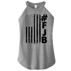 #FJB Distressed USA American Flag Women’s Perfect Tri Rocker Tank