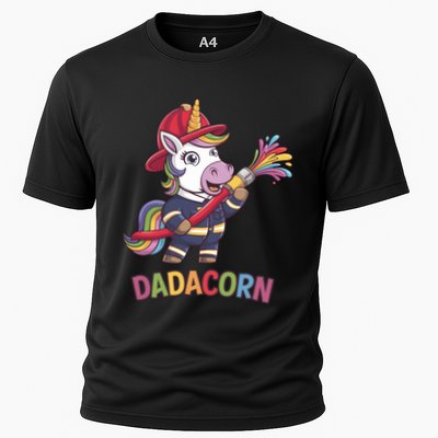 Funny Dadacorn Unicorn Firefighter FatherS Day Classic Gift Cooling Performance Crew T-Shirt