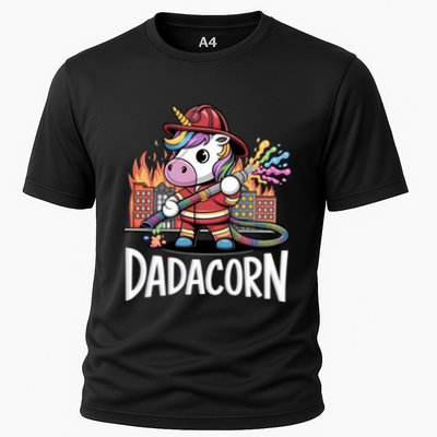 Funny Dadacorn Unicorn Firefighter FatherS Day Classic Great Gift Cooling Performance Crew T-Shirt
