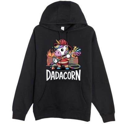Funny Dadacorn Unicorn Firefighter FatherS Day Classic Great Gift Premium Pullover Hoodie