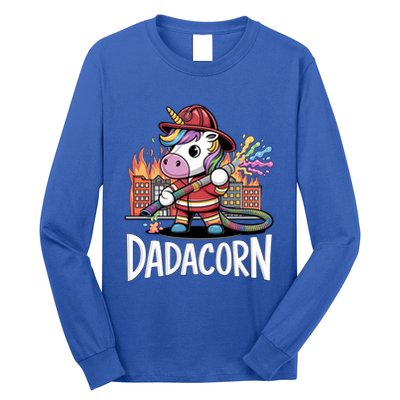 Funny Dadacorn Unicorn Firefighter FatherS Day Classic Great Gift Long Sleeve Shirt