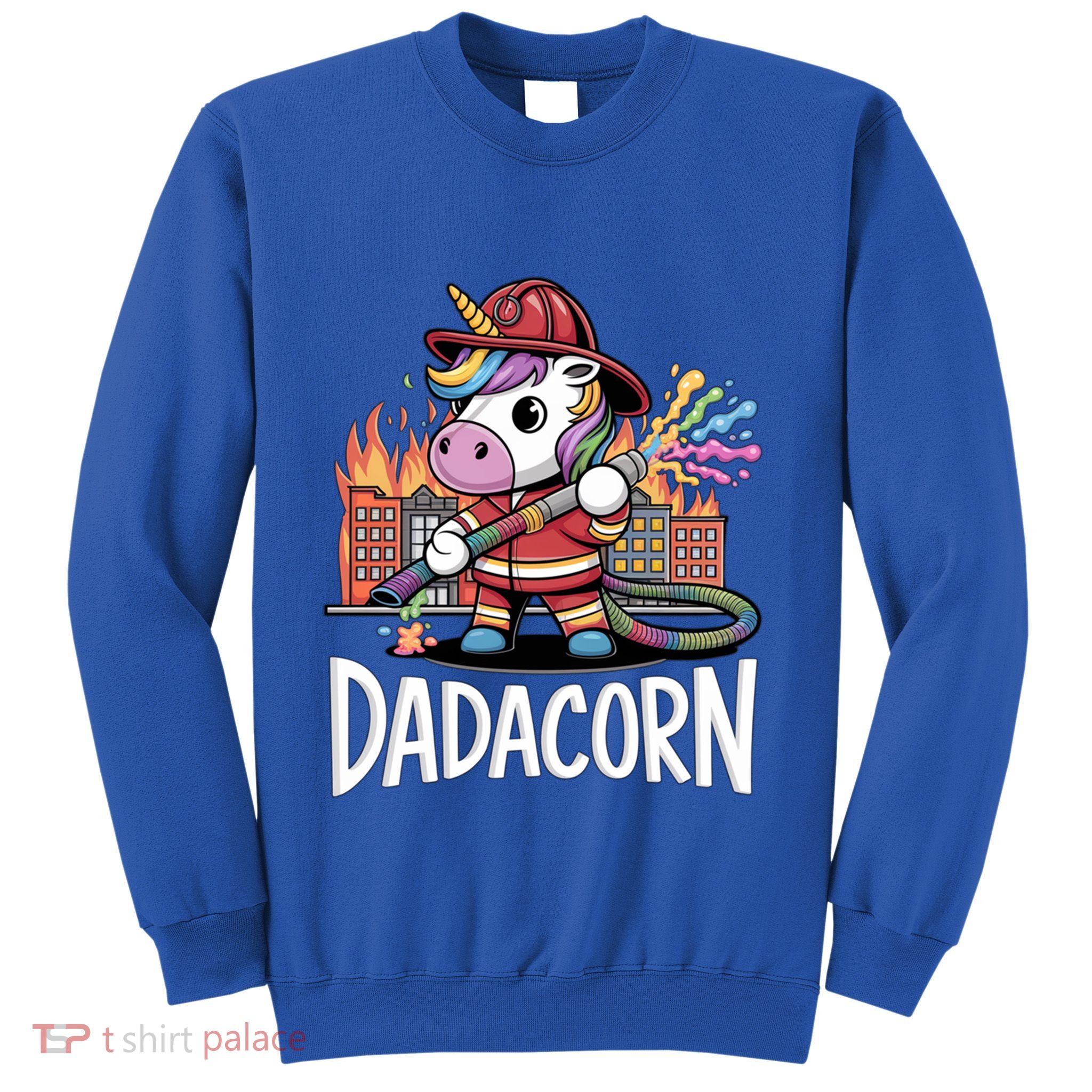 Funny Dadacorn Unicorn Firefighter FatherS Day Classic Great Gift Sweatshirt