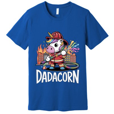 Funny Dadacorn Unicorn Firefighter FatherS Day Classic Great Gift Premium T-Shirt