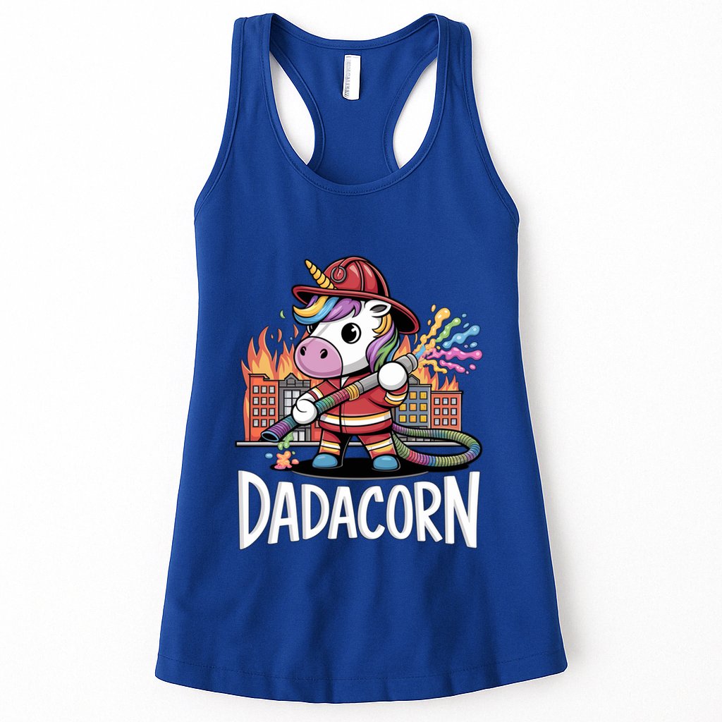 Funny Dadacorn Unicorn Firefighter FatherS Day Classic Great Gift Womens Tank Top