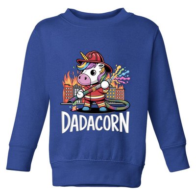 Funny Dadacorn Unicorn Firefighter FatherS Day Classic Great Gift Toddler Sweatshirt