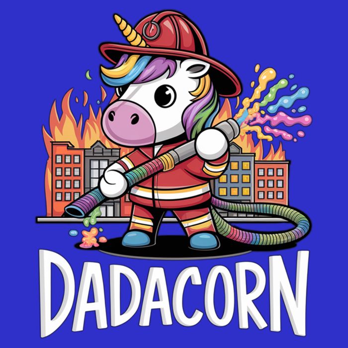 Funny Dadacorn Unicorn Firefighter FatherS Day Classic Great Gift Womens T-Shirt