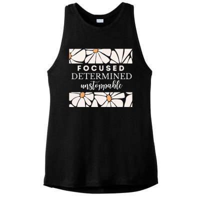 Focused Determind Unstoppable Ladies PosiCharge Tri-Blend Wicking Tank