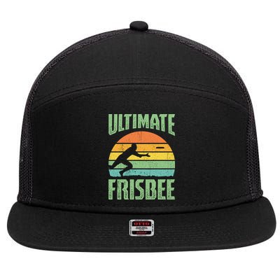 Frisbee Design Ultimate Frisbee Gift 7 Panel Mesh Trucker Snapback Hat