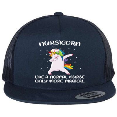 Funny Dabbing Unicorn Nursicorn Nurse Unicorn Lover Gift Flat Bill Trucker Hat