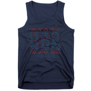 Floral Daisy Usa  Retro America 4th Of July 4th Of July Sublimation Tank Top