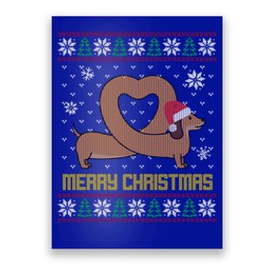 Funny Dachshund Ugly Christmas Sweater Dog Gift Poster