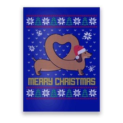 Funny Dachshund Ugly Christmas Sweater Dog Gift Poster