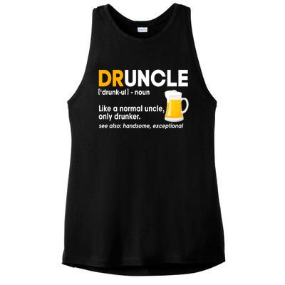 Funny Drunk Uncle Druncle Definition Ladies PosiCharge Tri-Blend Wicking Tank