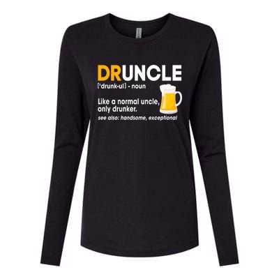 Funny Drunk Uncle Druncle Definition Womens Cotton Relaxed Long Sleeve T-Shirt