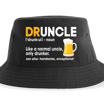 Funny Drunk Uncle Druncle Definition Sustainable Bucket Hat