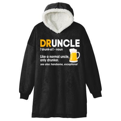 Funny Drunk Uncle Druncle Definition Hooded Wearable Blanket