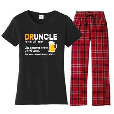 Funny Drunk Uncle Druncle Definition Women's Flannel Pajama Set