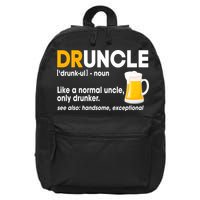 Funny Drunk Uncle Druncle Definition 16 in Basic Backpack