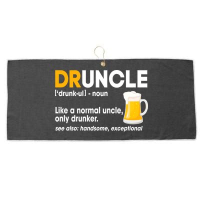 Funny Drunk Uncle Druncle Definition Large Microfiber Waffle Golf Towel