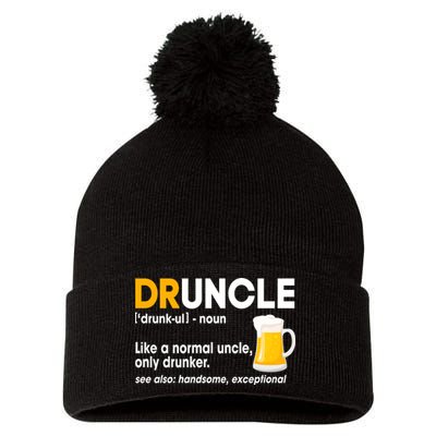 Funny Drunk Uncle Druncle Definition Pom Pom 12in Knit Beanie