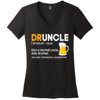 Funny Drunk Uncle Druncle Definition Women's V-Neck T-Shirt