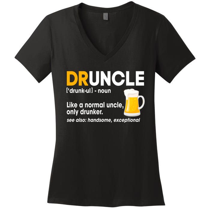 Funny Drunk Uncle Druncle Definition Women's V-Neck T-Shirt