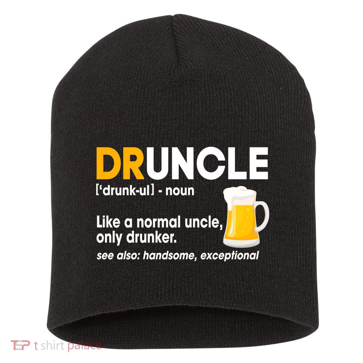 Funny Drunk Uncle Druncle Definition Short Acrylic Beanie