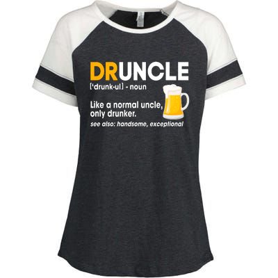 Funny Drunk Uncle Druncle Definition Enza Ladies Jersey Colorblock Tee