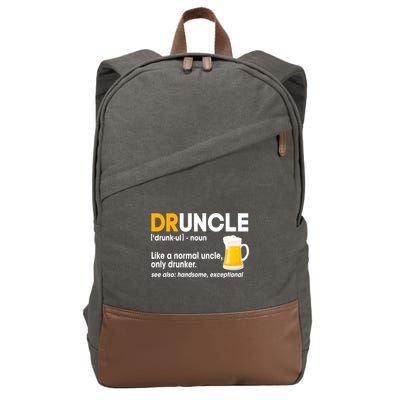 Funny Drunk Uncle Druncle Definition Cotton Canvas Backpack