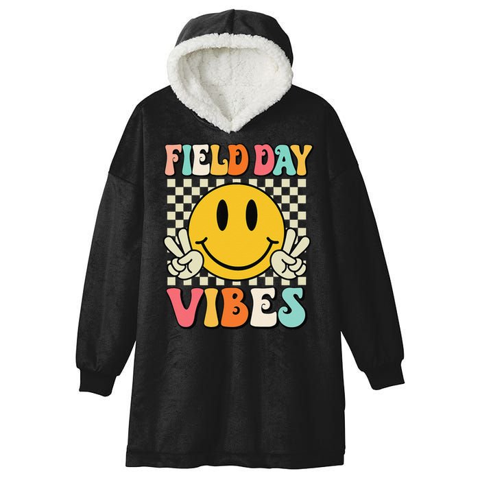 Field Day Vibes Funny For Teacher Happy Field Day 2025 1 Gift Hooded Wearable Blanket