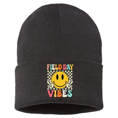 Field Day Vibes Funny For Teacher Happy Field Day 2025 1 Gift Sustainable Knit Beanie