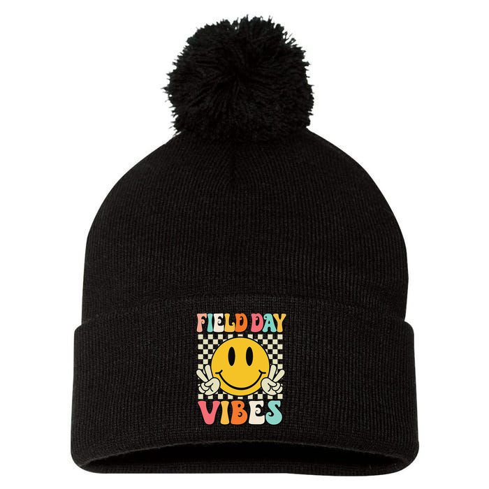 Field Day Vibes Funny For Teacher Happy Field Day 2025 1 Gift Pom Pom 12in Knit Beanie