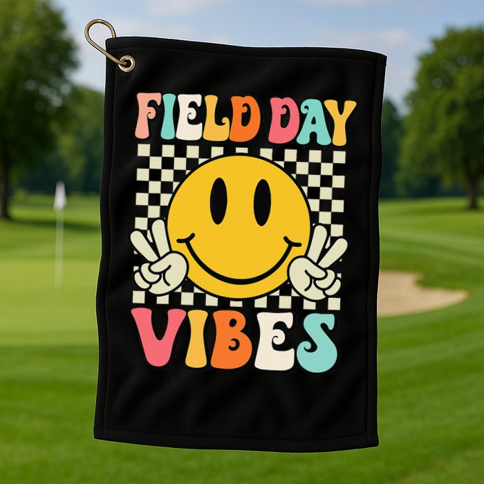 Field Day Vibes Funny For Teacher Happy Field Day 2025 1 Gift Golf Towel