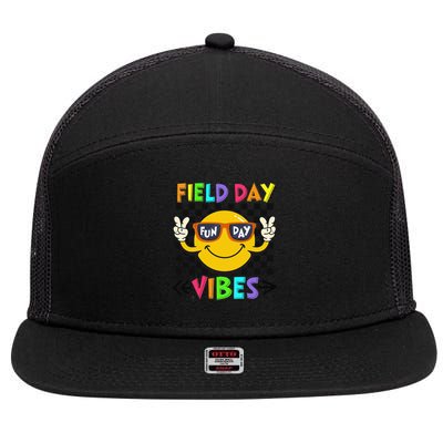 Field Day Vibes 2025 Happy Field Day Vibes Teacher 7 Panel Mesh Trucker Snapback Hat