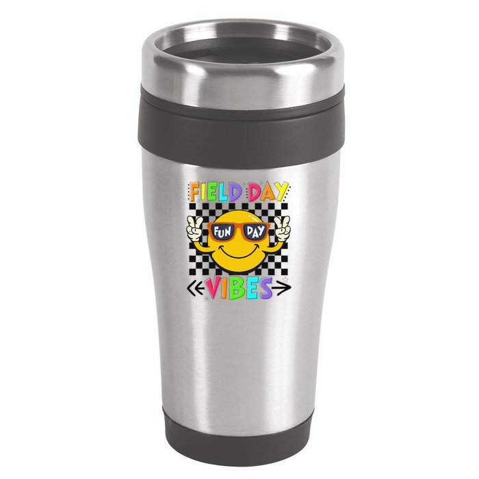 Field Day Vibes 2025 Happy Field Day Vibes Teacher 16oz Travel Tumbler