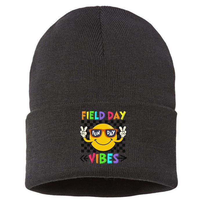 Field Day Vibes 2025 Happy Field Day Vibes Teacher Sustainable Knit Beanie