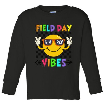 Field Day Vibes 2025 Happy Field Day Vibes Teacher Toddler Long Sleeve Shirt