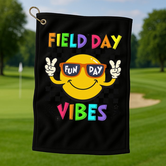 Field Day Vibes 2025 Happy Field Day Vibes Teacher Golf Towel