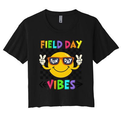 Field Day Vibes 2025 Happy Field Day Vibes Teacher Crop Top